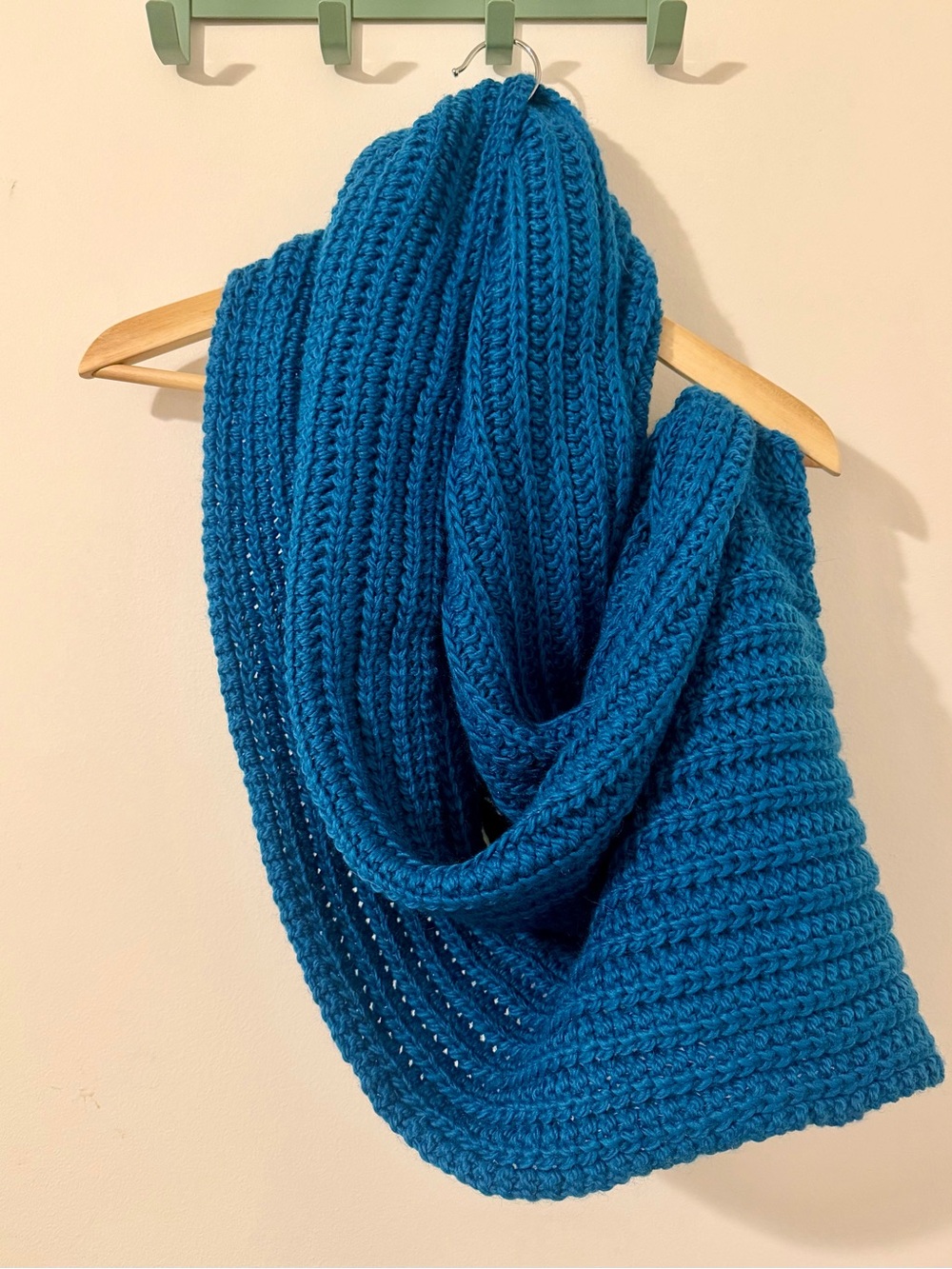 Coach Vintage Cobalt Blue Knit Infinity Scarf